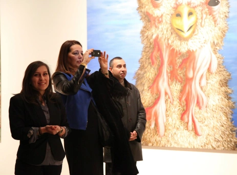 The head of the France-Armenia parliamentary friendship group, Rene Rouquin, and the deputy heads of the friendship group, Valerie Boyer and Guy Tessier, visited the Cafesjian Center for the Arts