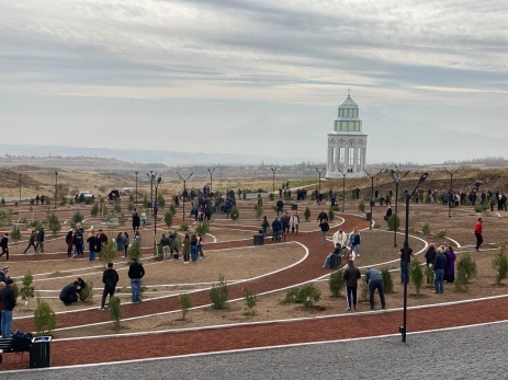 The staff members of the Cafesjian Center for the Arts (CCA) participated in the tree planting ceremony organized by the “Tovmasyan” International Foundation
