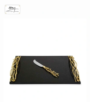 Cheese board with knife