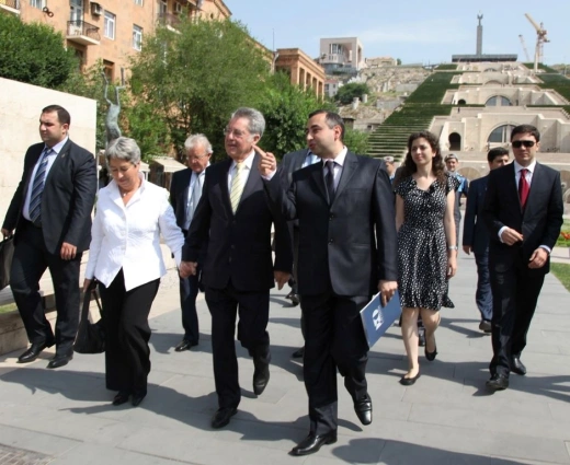 The President of Austria Heinz Fischer visited the Cafesjian Sculpture Garden
