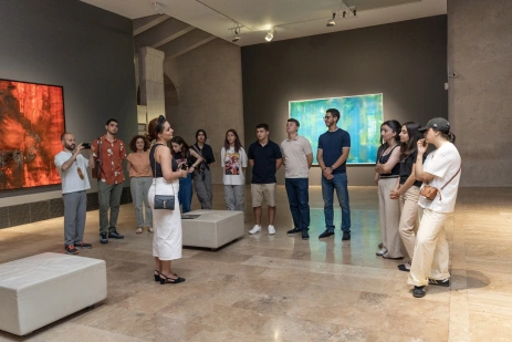 Members of the Cafesjian Teen Council met with Ellen Nash, curator of the “Georgii YVS: THE GATE” exhibition